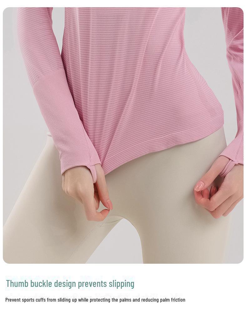 Женский быстросохнущий спортивный топ телесного цвета с длинным рукавом для пилатеса, йоги, бега, езды на велосипеде и фитнеса