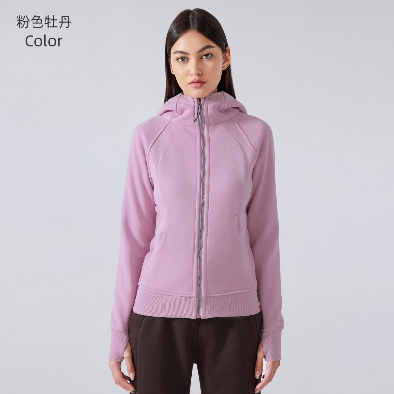 Womens Thick Warm Hooded Jacket Outdoor Fitness Yoga Running Sportswear Winter Active Wear DJ028