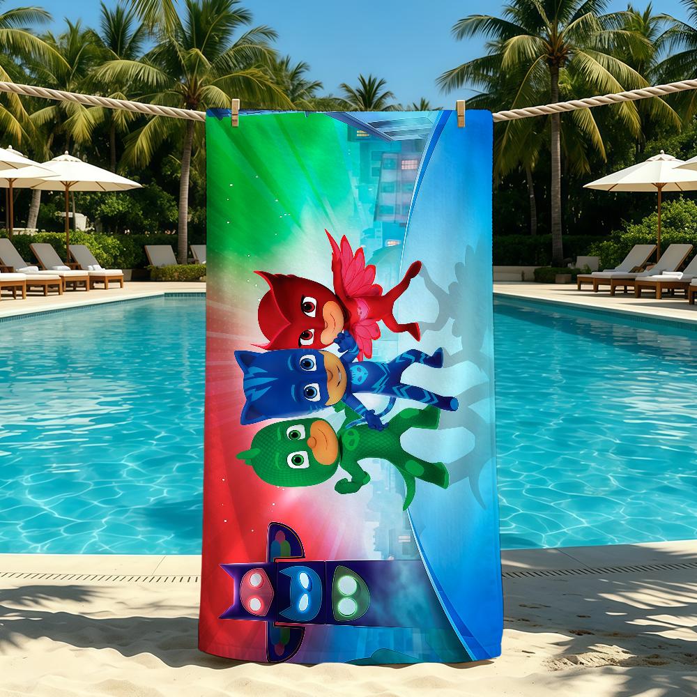 Cartoon P-PJ M-Masks-ES Towel For Outdoor Camping Beach Towel Super Absorbent Quick-Drying Summer Towel