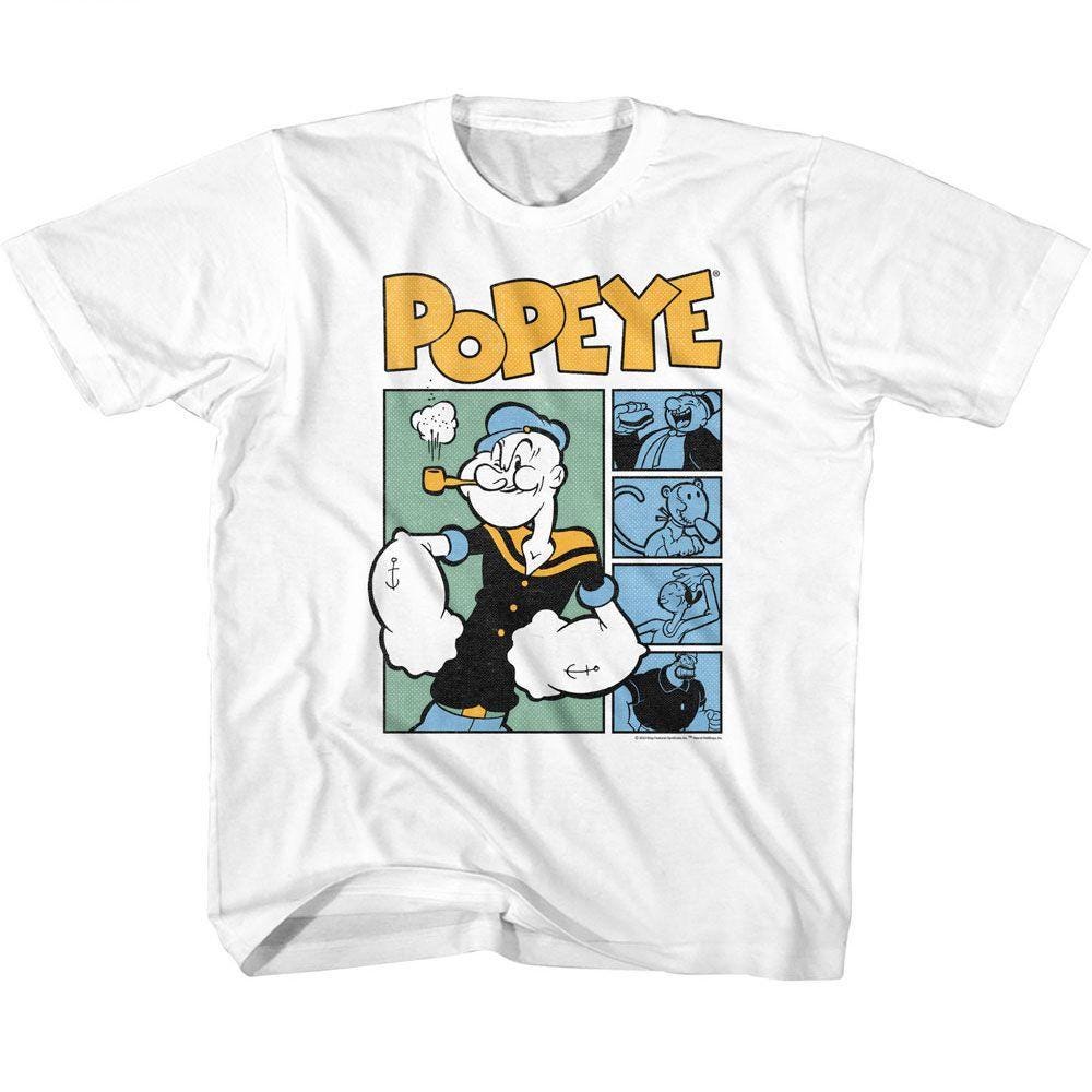 Popeye Boxes White Youth T-Shirt