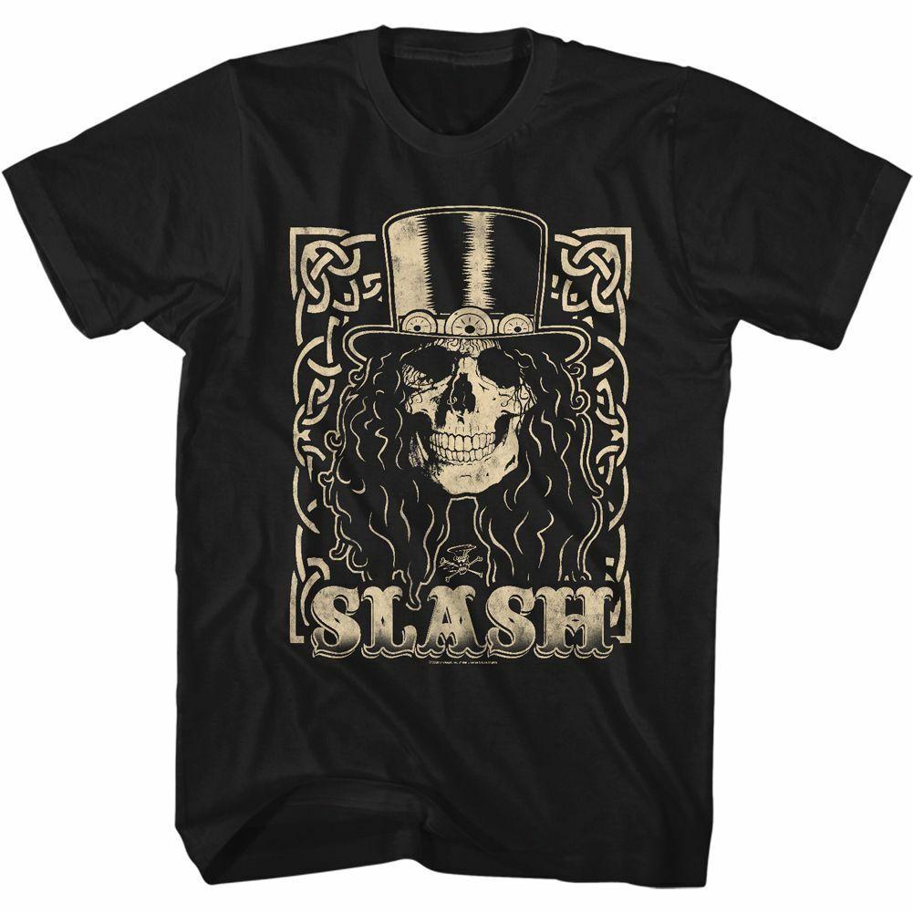 Slash Guns N Roses Slash Skull Cream Black Adult T-Shirt Mens Womens Tees Top