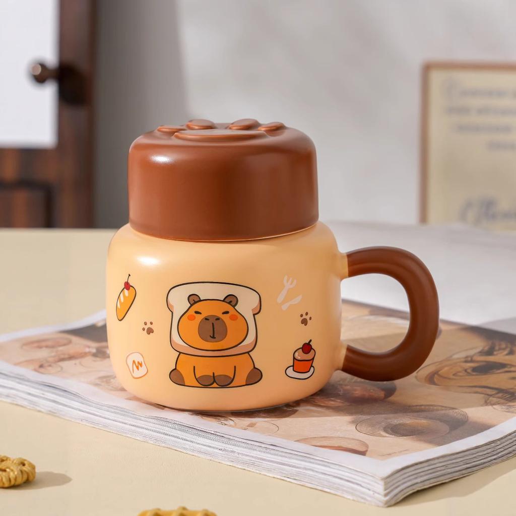 Чайник с крышкой Пылезащитная Мультяшная Керамическая Кружка Набор Сувенирных Подарков Чашка для воды Девушка Офисная Чашка для питья воды Маленький подарок