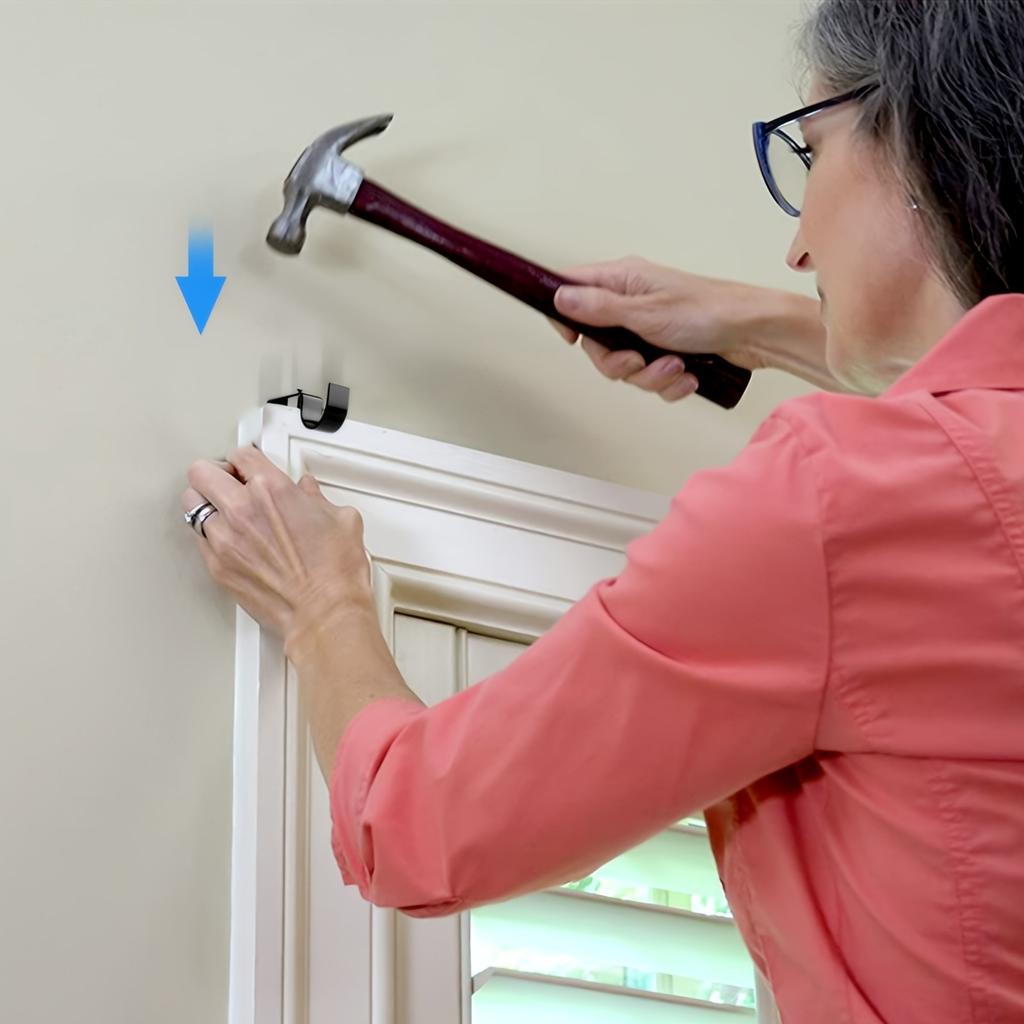 4 шт. Кронштейн для карниза без сверления, Регулируемый держатель для карниза с простой установкой, Сверхпрочная опора для оконной шторы с настенным креплением