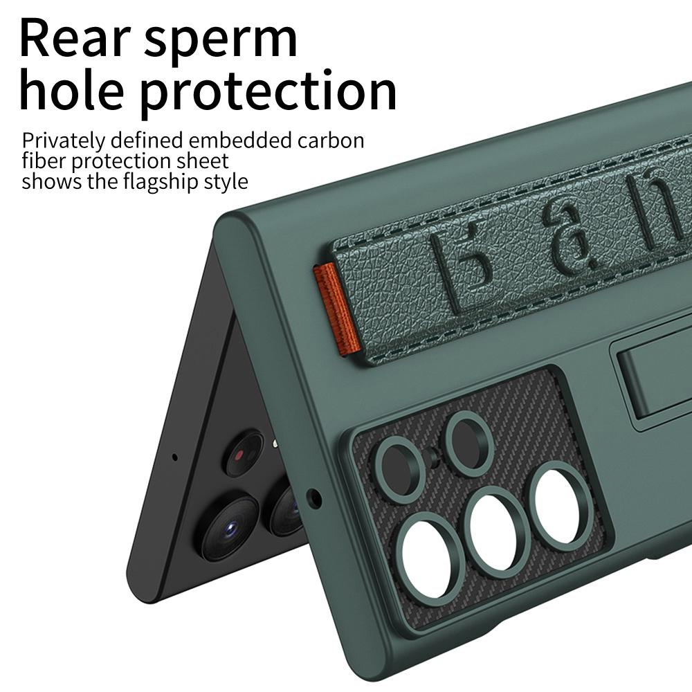 For Samsung Galaxy S24 S23 S22 Ultra Plus Case Ultra-thin Matte Bracket Wristband Holder All-inclusive Shockproof Case Accessory