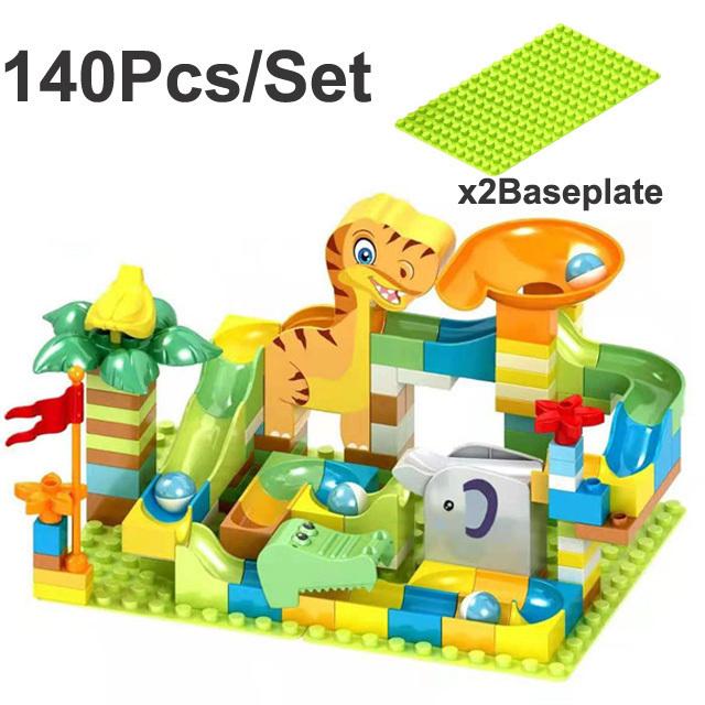 90-200PCS DIY Assembly Marble Race Run Big Block Construction Building Blocks Funnel Slide Bricks Educational Toys For