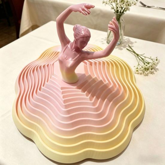 3D-печатные украшения для балерины Вращающаяся скульптура балерины Вращательное движение Элегантный настольный декор для дома, офиса, творческих пространств Подарки
