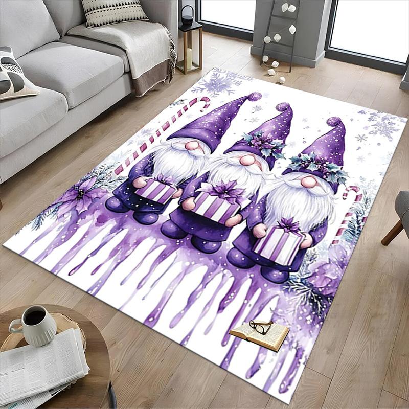 1PC Gnomes Winter Anti-slip carpet, suitable for Office, bedroomand playrooms. It can also be used as a sofa footrest cover-R99