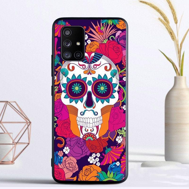 Mexican Skull Girl Tattooed Art Cover For Samsung Galaxy A13 A53 A11 A12 A32 A22 A52 A10S A41 A42 A33 A20E A30S A40 A21S Cases
