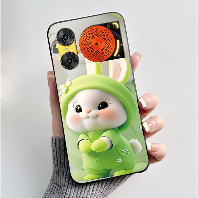 Case For ZTE Nubia Music 2 Z2460 Z2353 Music2 Phone Case Cute Rabbit Black Cover For ZTE Nubia Music Soft TPU Silicone Casing