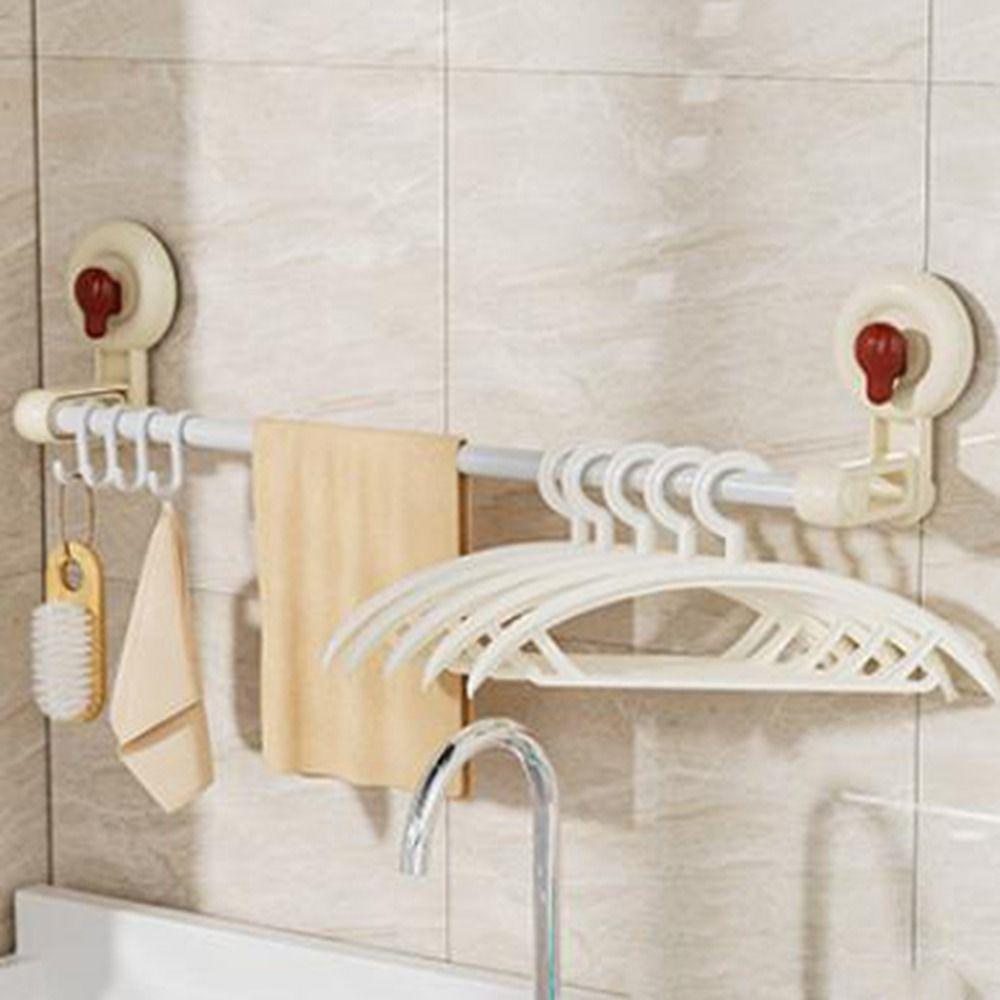 Plastic Suction Cup Towel Rack Punch Free Bath Towel Hanger Durable Single Rod Towel Rack  Toilet