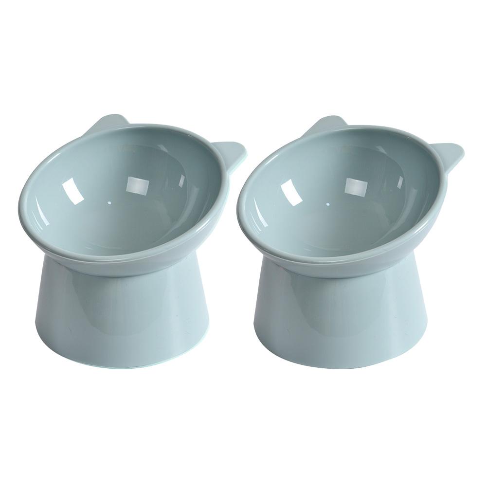 Tilted Cat Food Bowl Elevated Cat Bowl Ergonomic Cat Food Dish Anti Vomiting Plastic Feeding Bowl Non Slip for Flat- Faced Cats