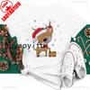 New Year Merry Christmas Women T Shirt Maycaur Christmas Gift Unisex Clothes Kawaii Sika Deer Graphic Shirt Scarf Penguin Tops