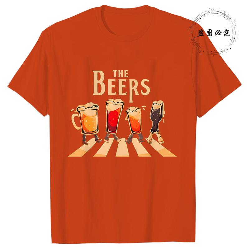 Мужские футболки Beers Printing Дышащие Брендовые Топы Уличная Мода Футболка Повседневные Летние Футболки Модные Мужские Футболки