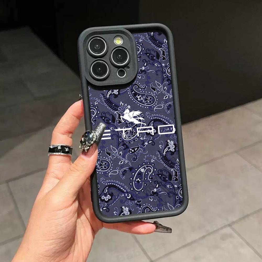 Модный и роскошный силиконовый мягкий чехол E-Etro для iPhone 17 16 14 13 12 11 15 Pro Max Plus Air Cover