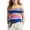 Свитер Polo Ralph Lauren Ss25 с круглым вырезом, в полоску, с коротким рукавом, вязаный, многоцветный, детский, детский свитер CWPOSWEG6820532-999