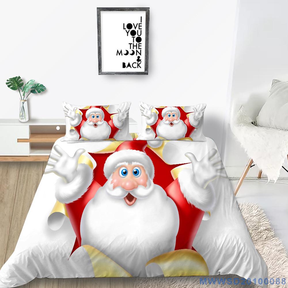 Рождественский комплект домашнего постельного белья, полноразмерное одеяло и наволочка для спальни, 2/3, мягкий моющийся домашний декор
