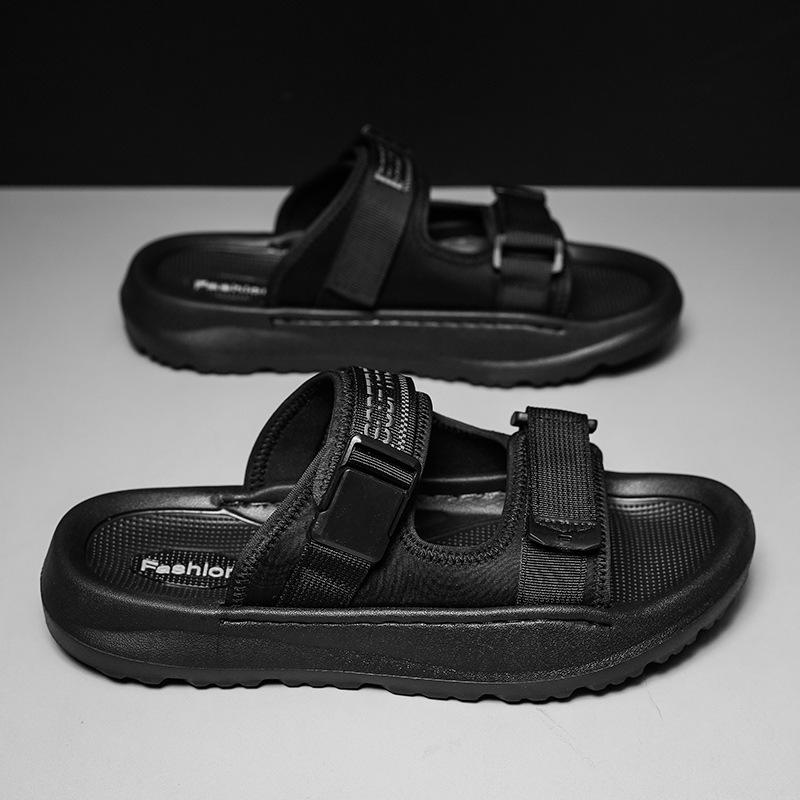 2025 лето новые тапочки мужская обувь нескользящие и износостойкие высококлассный трендовый бренд наступающие на дерьмо уличные спортивные пляжные сандалии