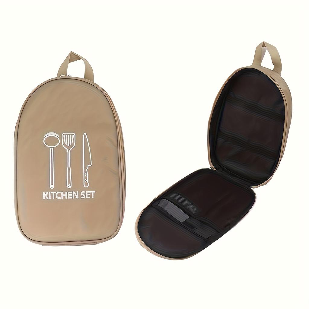 Портативная нейлоновая сумка для кухонной утвари - Органайзер для посуды для кемпинга, барбекю и путешествий.