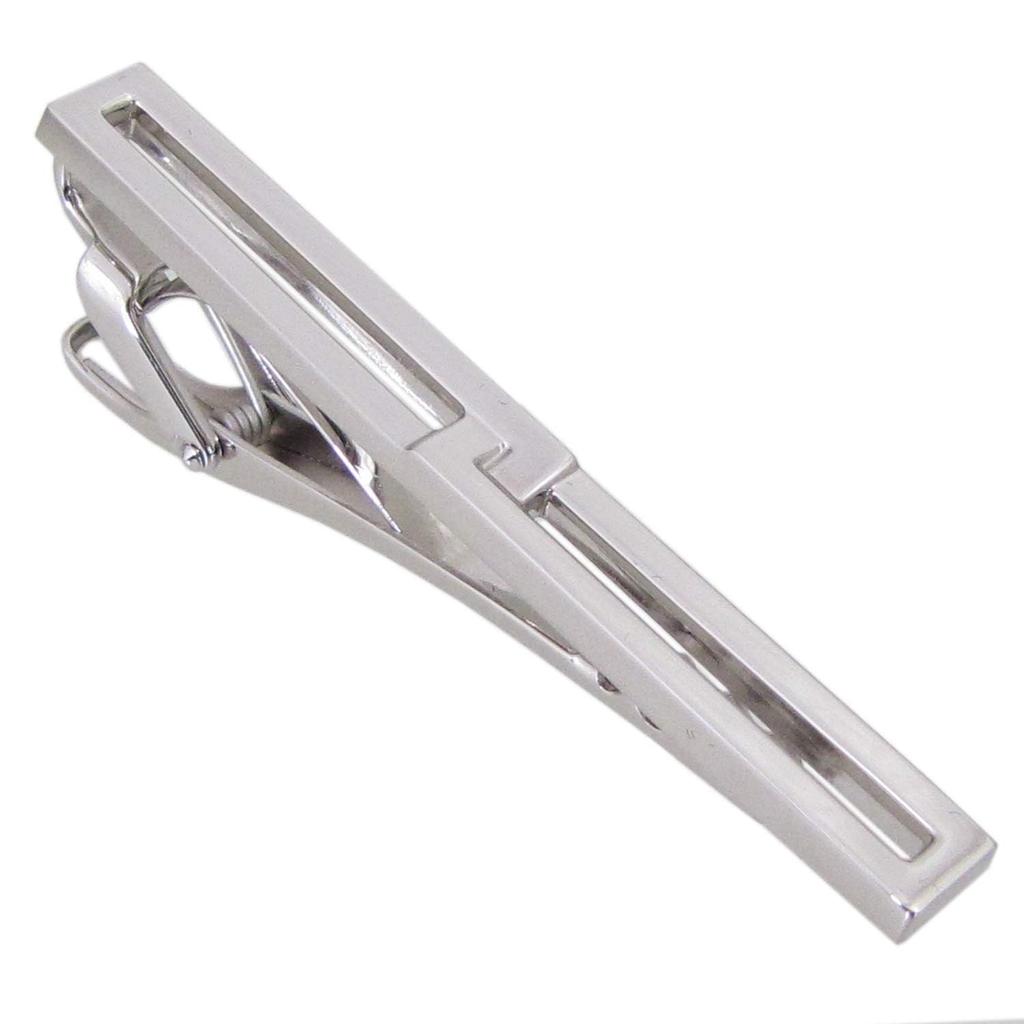 Dunhill Eight Tie JSD3168K Men's Clip, Platinum-Plated Brass, [Used]