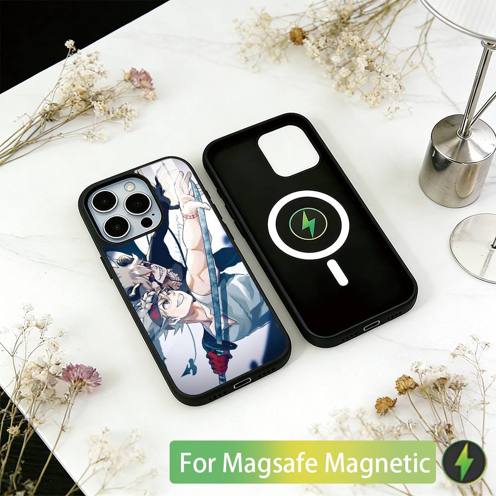 Black Clover Asta Phone Case For iPhone17,16,15,14,13,12,11 Plus,Pro Magnetic with Magsafe Wireless Charging