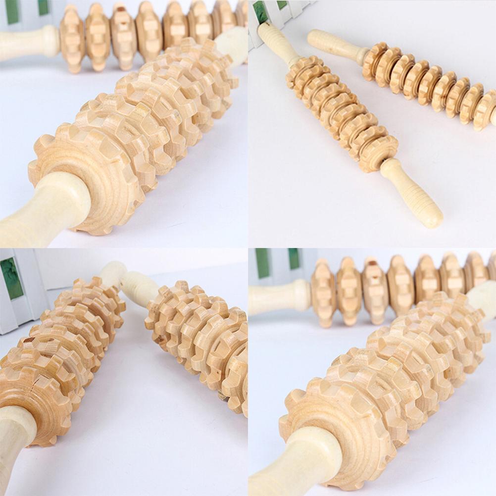 Деревянный массажер с роликовой палкой, физиотерапевтический триггерный инструмент для мышц тела, рефлексология, инструмент CB 3C