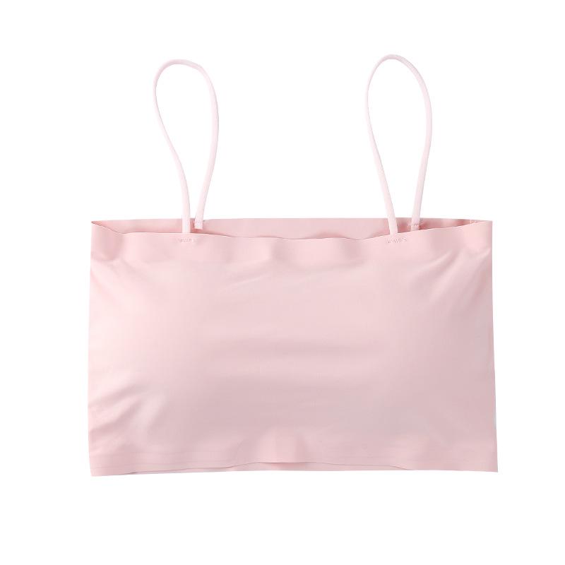 Seamless Ice Silk Camisole with Chest Pads - Women's Beautiful Back Sports Bra