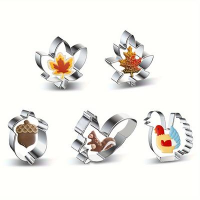 1 шт. Формы для печенья из нержавеющей стали, Инструменты для вырубки, Форма для выпечки в виде кленового листа, курицы, белки, кедрового ореха - Идеально для приготовления печенья