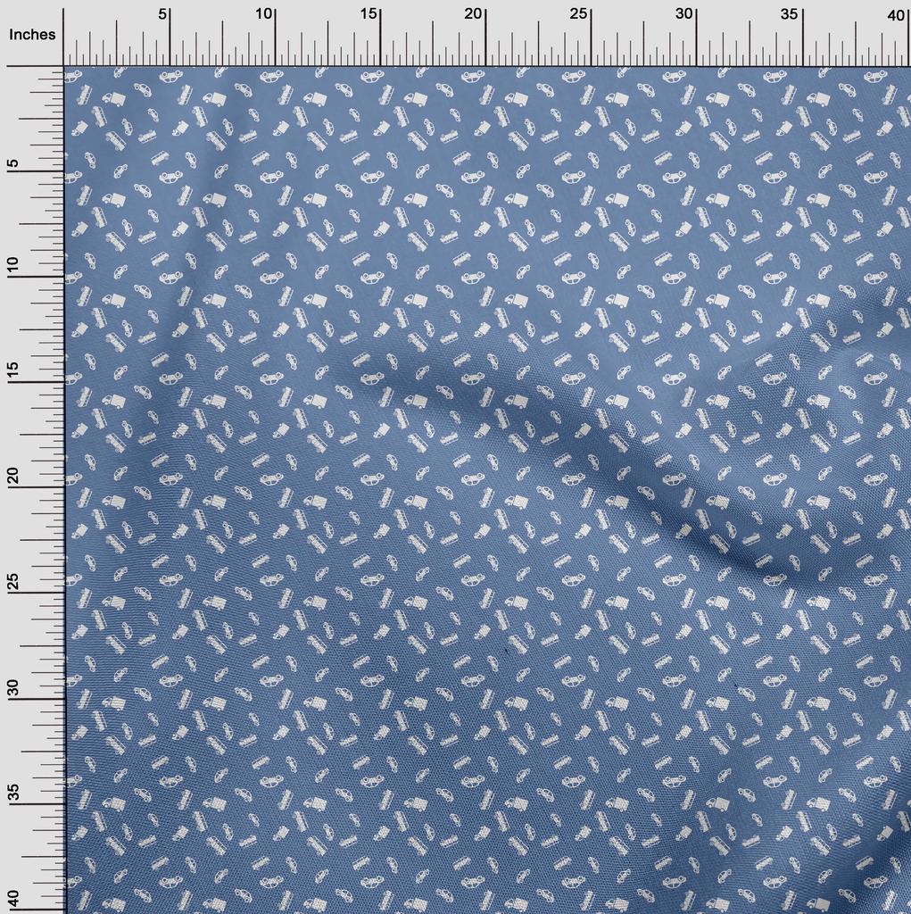 oneOone Cotton Flex Blue Fabric Car Fabric For Sewing Printed Craft Fabric By The Yard 40 Inch