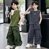 Boys' Sleeveless Summer Thin Style 2026 New Style Boys' Rascal Handsome Casual Middle and Large Children's Loose Summer Clothing Children's Set