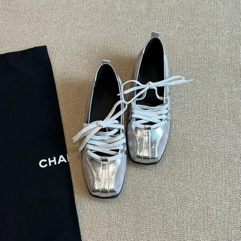 Casual Ballet Flat Shoes Women's Spring Autumn New Style Low Heel Microfiber Upgraded EVA Insole Rubber Bottom Trendy Design