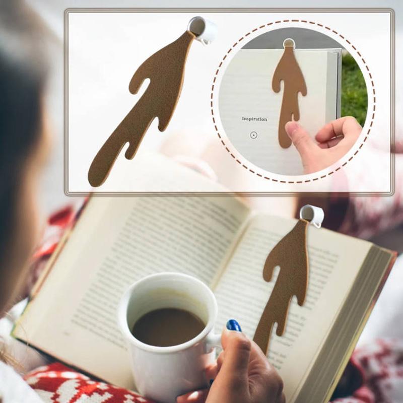 1 шт. Милый забавный уголок пролитый кофе закладка маркер чтение