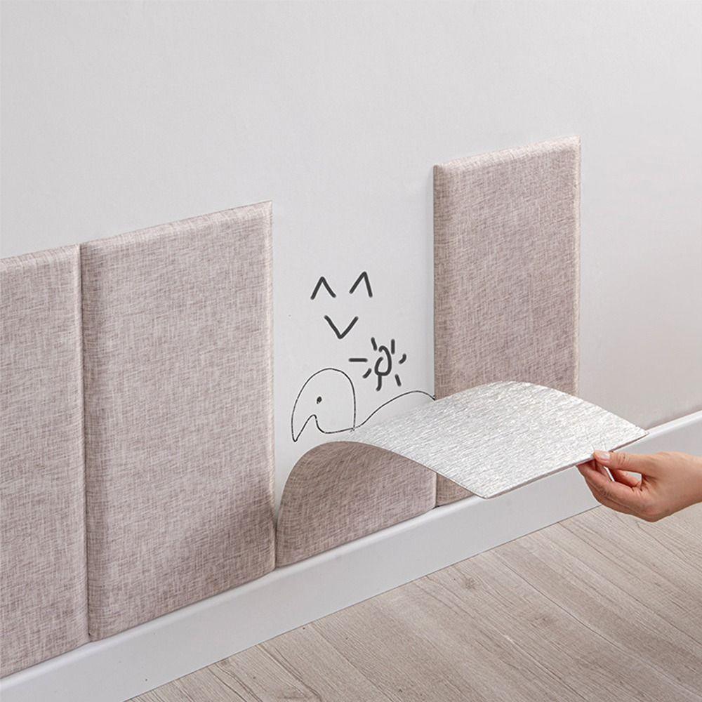 Thicken Tatami Self-adhesive Wall Mat Self-adhesive Anti-collision Wall Pad  Home Decor