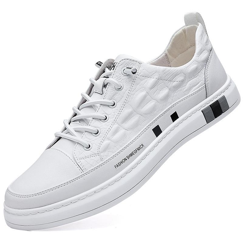 Cowhide little white shoes men's trend fashion 2021 spring and autumn sports casual shoes men's shoes new board shoes