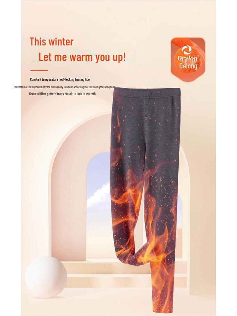 2024 Мужские термолеггинсы из немецкого кашемира и шелка — с начесом, теплая внутренняя одежда для осени и зимы