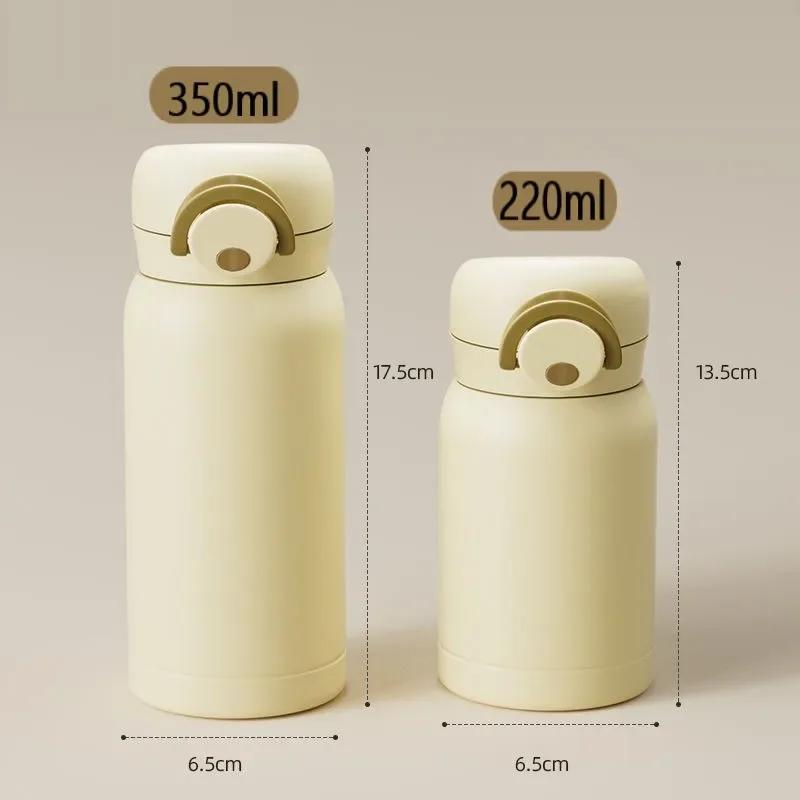 Мини-кружка-термос из нержавеющей стали 304, 350 мл, портативная кофейная кружка, вакуумная фляга, изолированная бутылка для горячей воды, детский подарок