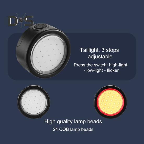 Задний фонарь для велосипеда, 3 режима, регулируемый, легкий, перезаряжаемый, круглый светодиодный задний фонарь для горного велосипеда, шоссейного, ночного катания, предупреждающая лампа безопасности