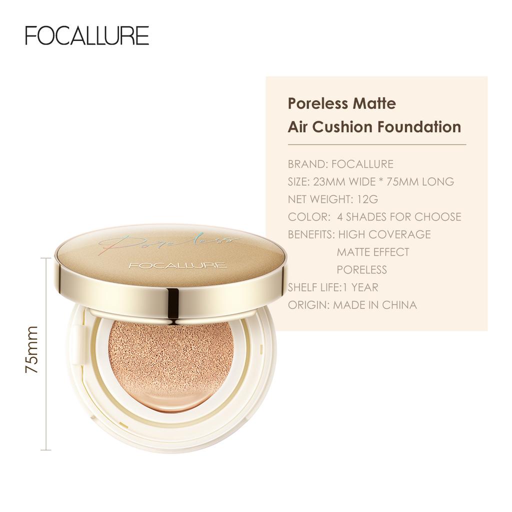 Focallure Poreless BB Air Cushion Foundation CC Cream Матовый консилер Отбеливающий макияж Косметика Водостойкая Осветляющая основа для лица