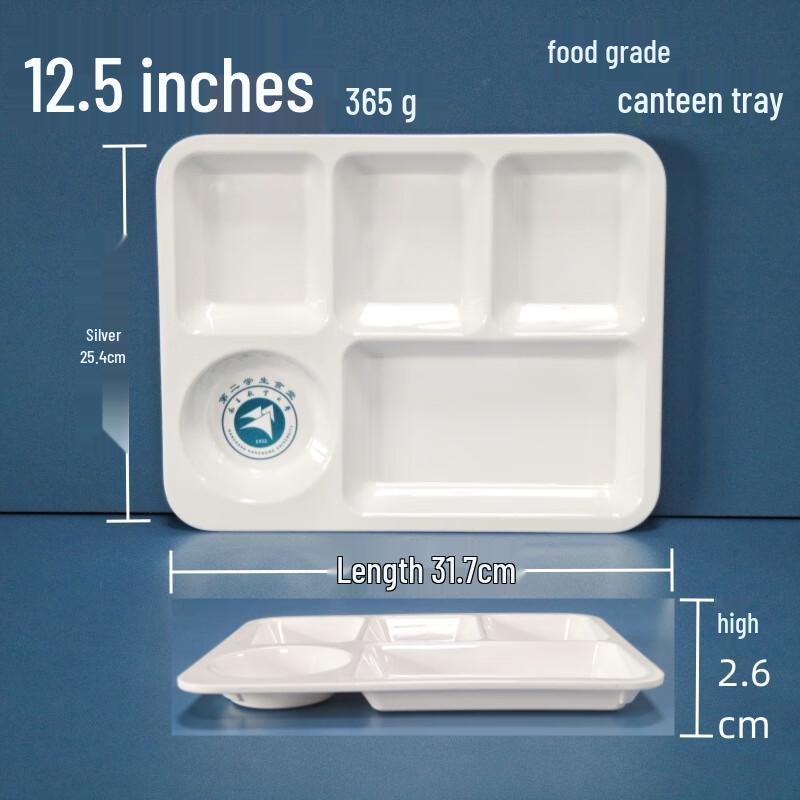 White Melamine Divided Dinner Plates & Sets