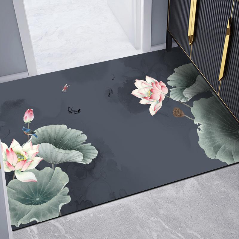 Новый китайский коврик для входной двери, коврик для туалета, домашний коврик, диатомовая грязь, нескользящий, быстросохнущий, впитывающий коврик для ног