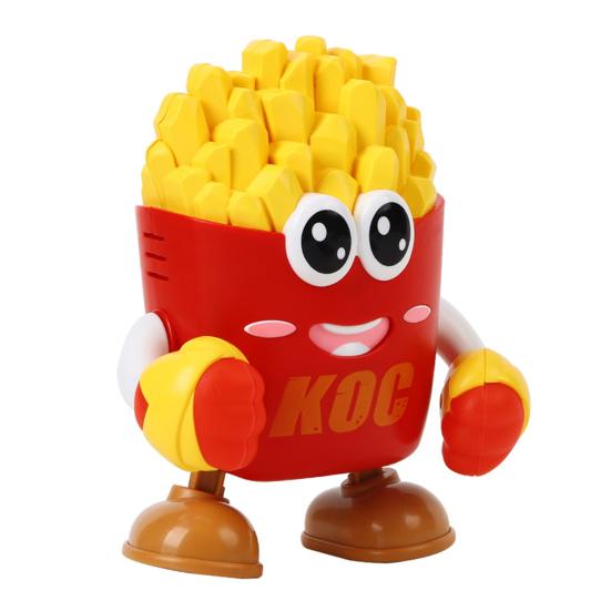 Electric Dancing Toy with LED Light Music Recording Pineapple Elephant French Fries Red Fruit Walking Toy Toddlers Tummy Time Interactive Crawling Toy