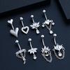 Elegant Crystal Ball Belly Button Rings Copper Shiny Body Jewelry New Gem Navel Piercing  Men