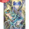 HUACAN 5d Diy Diamond Paintnig Frog Full Square Полный комплект Алмазная вышивка Мозаика Животное Ручная работа Украшение для дома