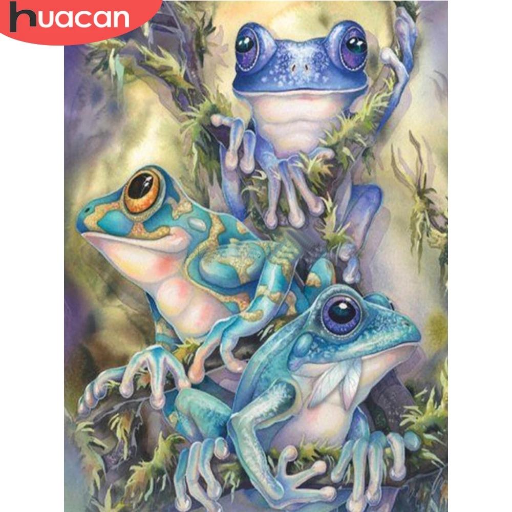 HUACAN 5d Diy Diamond Paintnig Frog Full Square Полный комплект Алмазная вышивка Мозаика Животное Ручная работа Украшение для дома