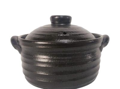 Керамический горшок для рисоварки Banko Ware, совместимый с индукционными плитами, многофункциональный кухонный прибор, на 2 чашки (Двойная крышка)