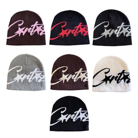 Winter Knitting Hat Letter Print Windproof Warm Hat Soft Elastic Design Brimless Autumn Winter Hat Outdoor Wear