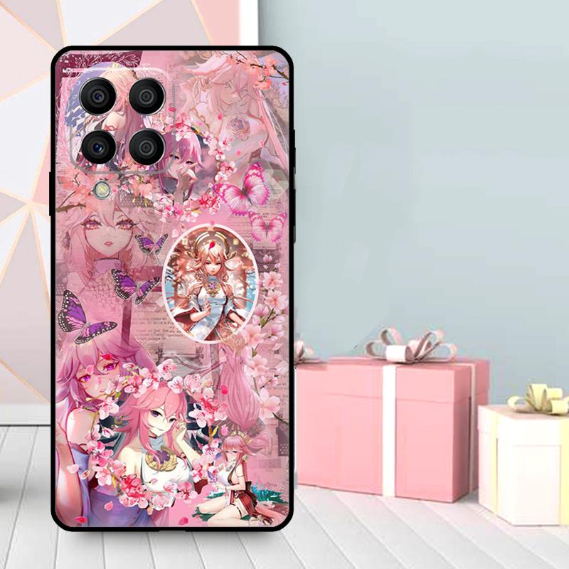 Чехол Yae Miko Genshin Impact для Samsung Galaxy M06 M11 M31 M14 M34 M54 M12 M32 M52 M15 M13 M16 M36 M56 M53 M35 M55