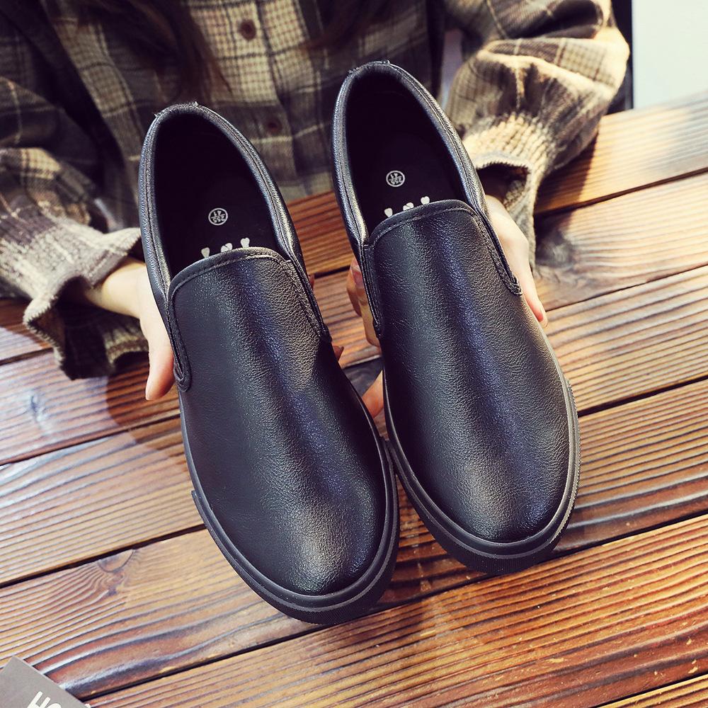 Модные черные водонепроницаемые мужские и женские туфли из микрофибры на плоской подошве с мягкой подошвой, износостойкие нескользящие кроссовки для мужчин