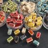 Квадратные керамические бусины с цветочной глазурью для рукоделия – Форма короткого столбика для брелоков и изготовления украшений