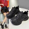Starry Rhinestones Thick-soled Dad Shoes for Women Autumn and Winter Heavy-duty Hot Rhinestone Sports Shoes for Women