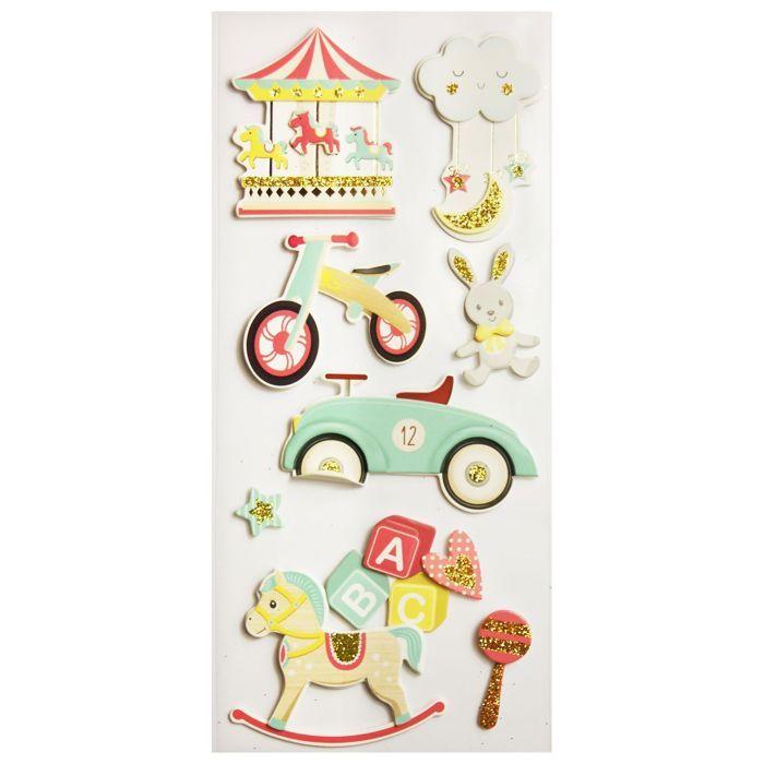 Autocollants en relief à dorures - Jouets enfants